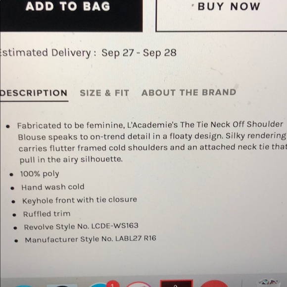 L’academie X Revolve tie neck off shoulder top S - Picture 6 of 6
